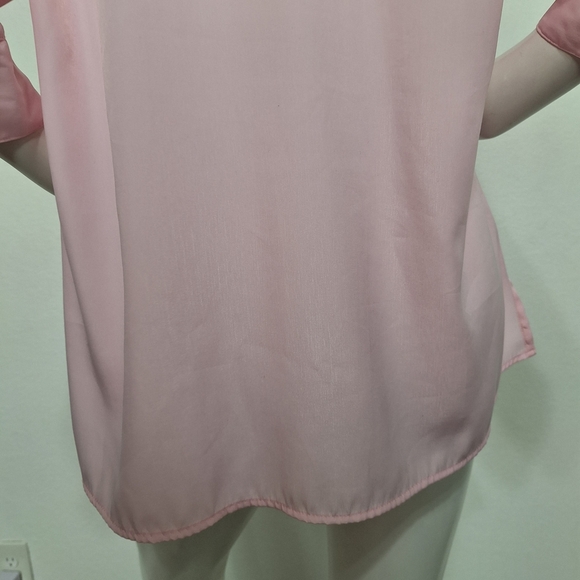 Kathy Che Pink Preppy Coquette 3/4 Sleeve Button Down Shirt Plus Size 14/16W - Picture 9 of 14